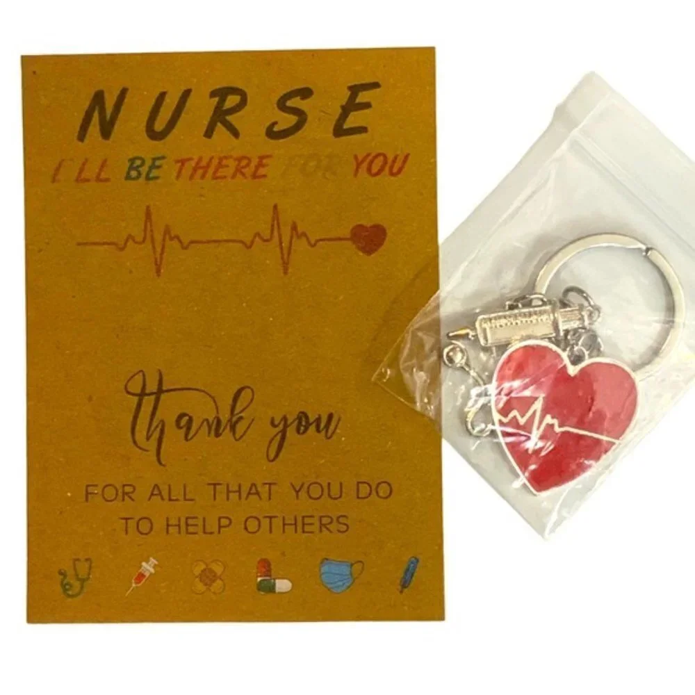 Nurse Keychain Gift Set 3 Pendants with Appreciation Thank You Card RN